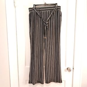 Michael Kors Black & White Striped Palazzo Pants SZ Large